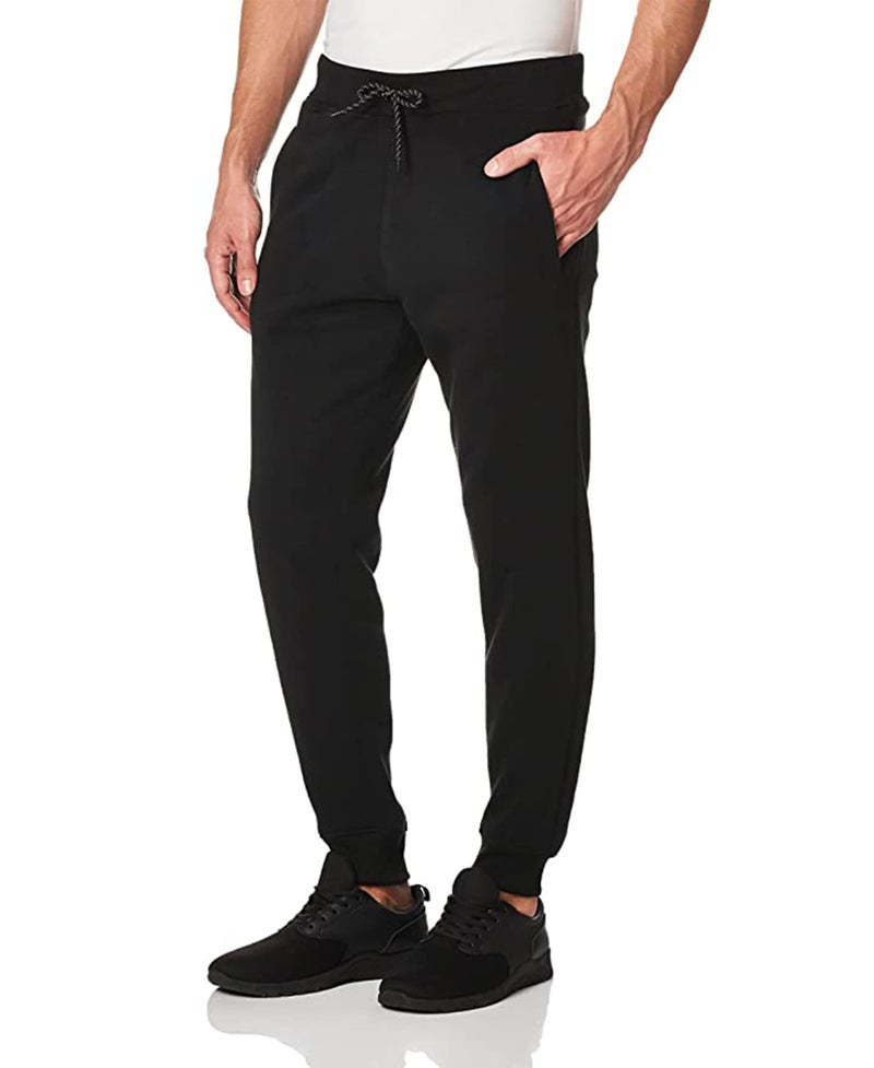 WT02 Men's Fleece Sweatpants & Joggers (Regular & Extended Sizes), Black, Medium - Image 2